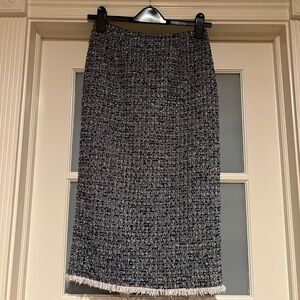 Elegant Blue and Cream Tweed Skirt